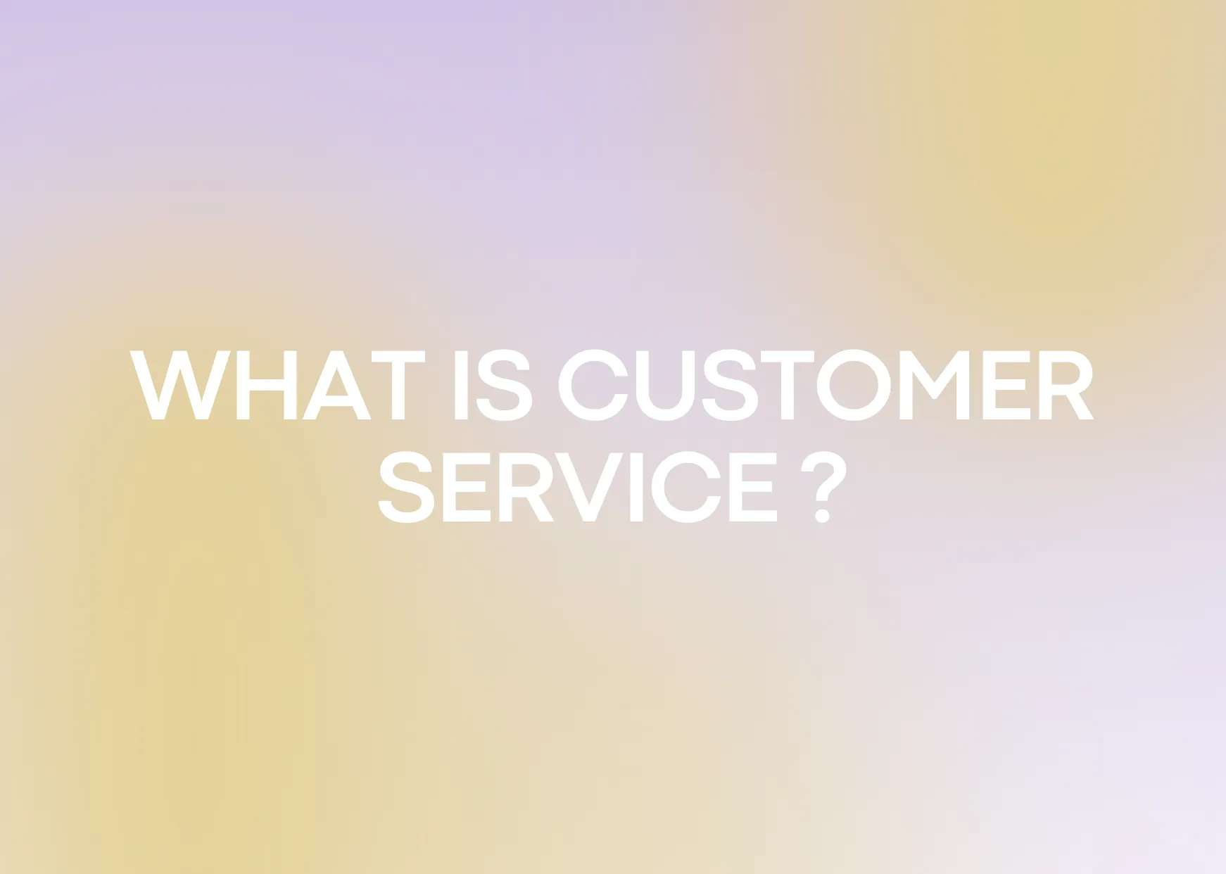 What is Customer Service ?
